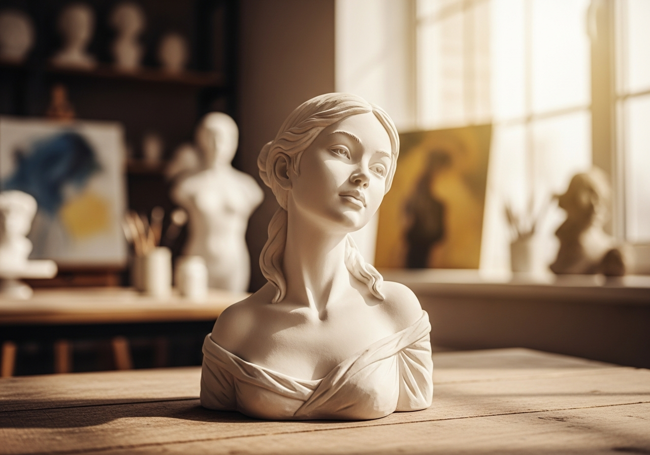 Готовая скульптура из глины